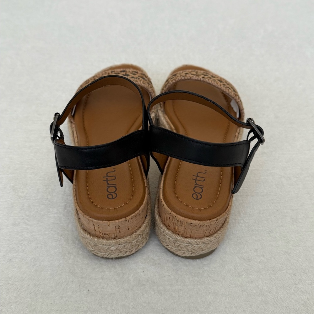 Black Tan Espadrille Platform Wedge Sandals Women’s Size 9M NWT - Picture 4 of 7